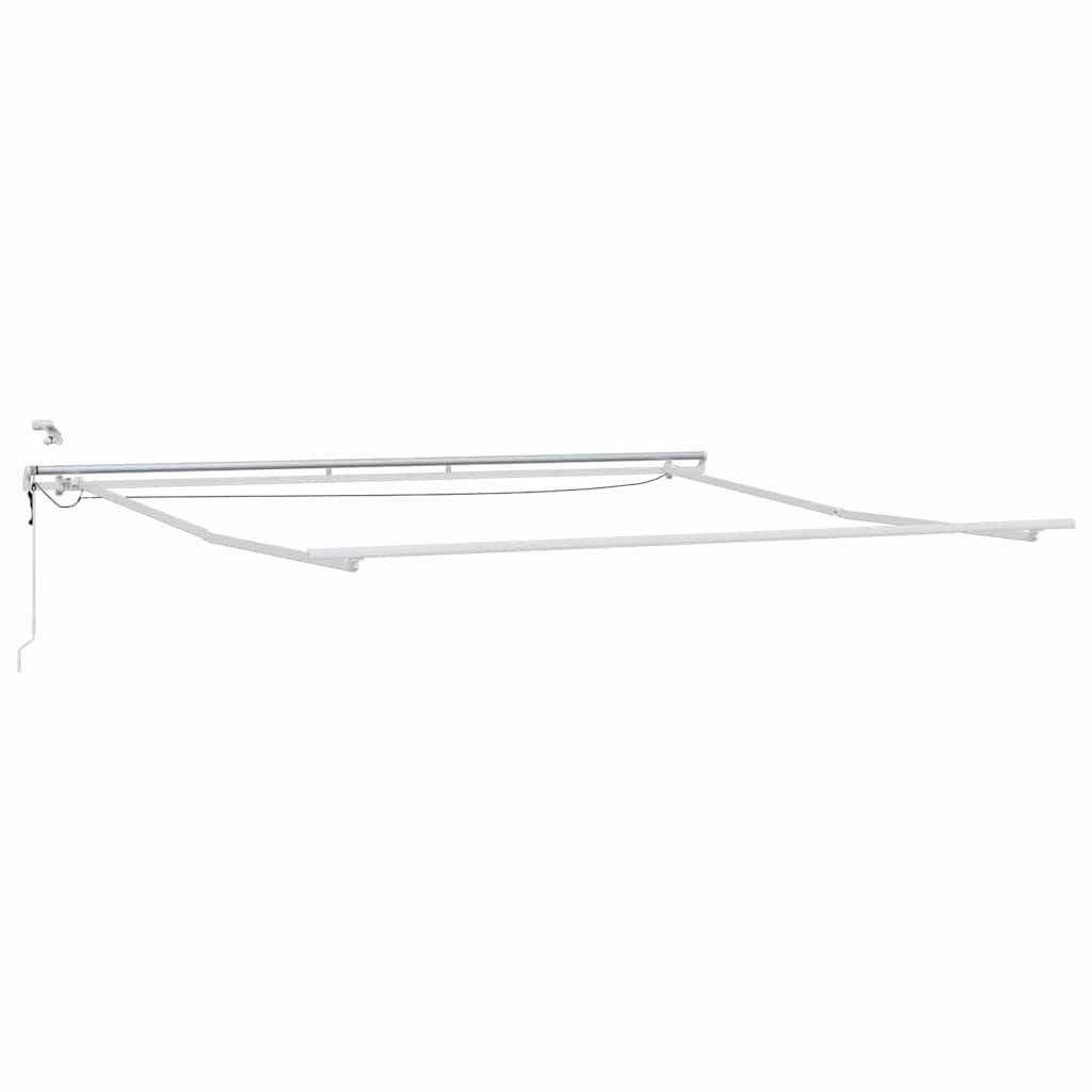 Markisenrahmen mit LED-Lichtleisten Weiß 500 x 350 cm Aluminium