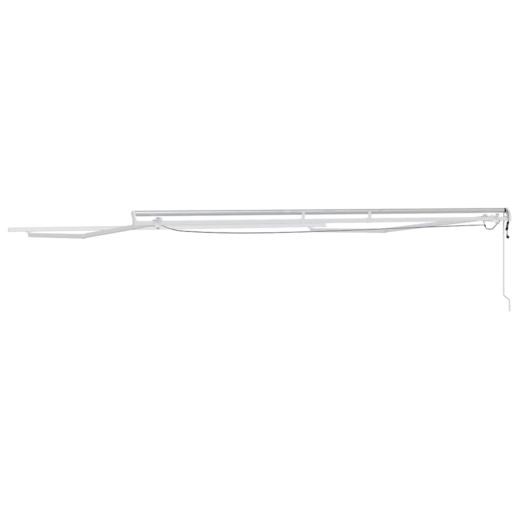 Markisenrahmen mit LED-Lichtleisten Weiß 500 x 350 cm Aluminium