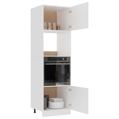 vidaXL Mikrowellenumbauschrank Lyon Weiß 60x57x207 cm Holzwerkstoff