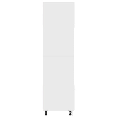 vidaXL Mikrowellenumbauschrank Lyon Weiß 60x57x207 cm Holzwerkstoff