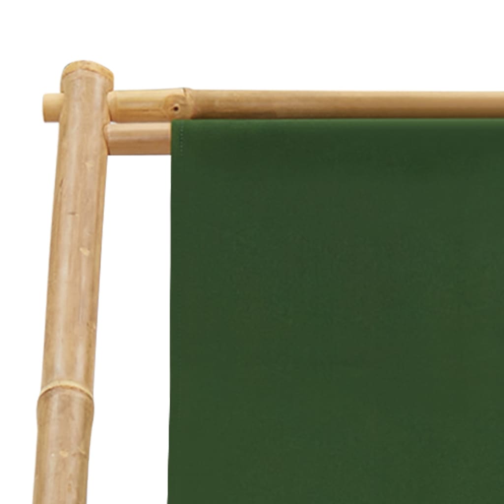 vidaXL Liegestuhl Bambus und Canvas Grün