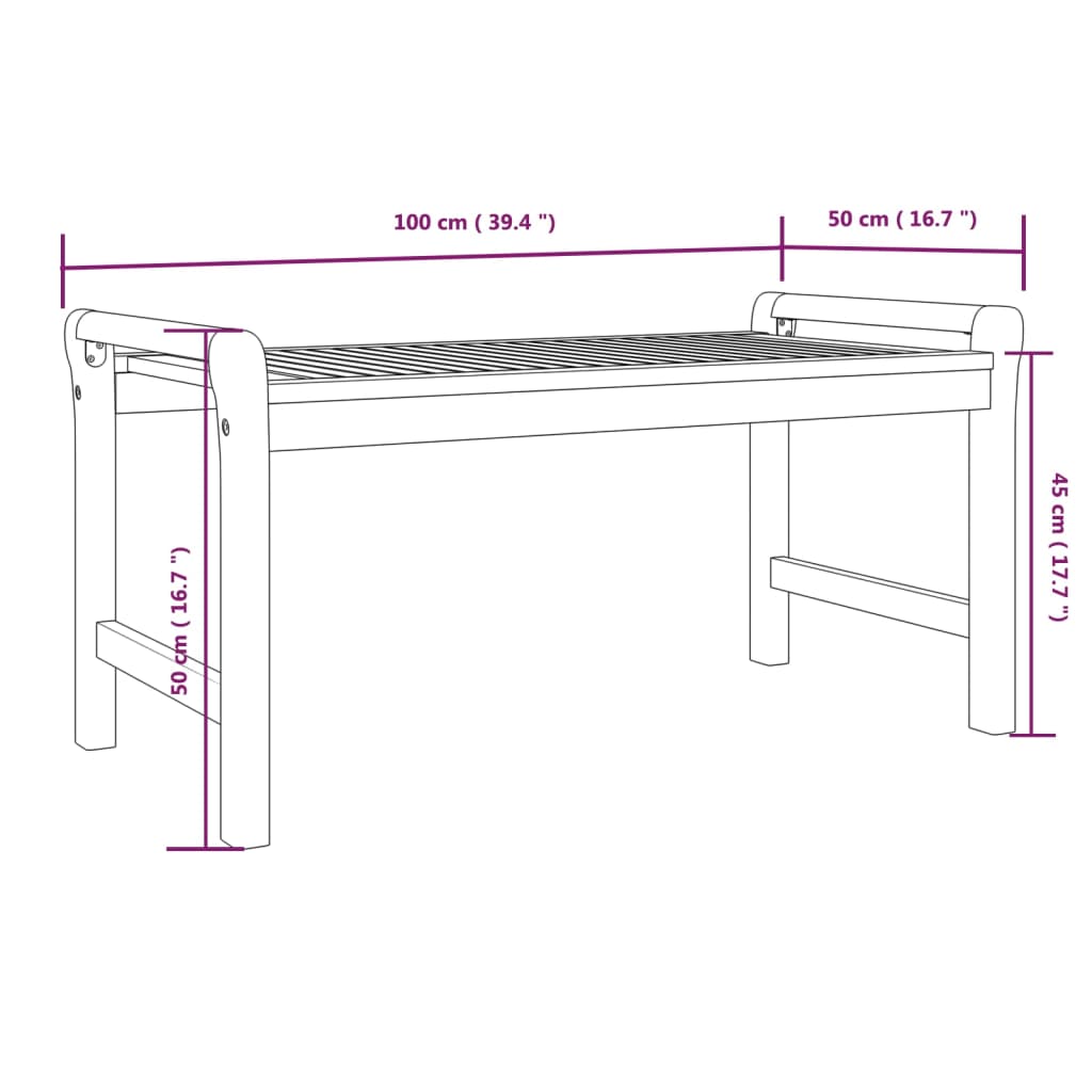 vidaXL Couchtisch 100x50x50 cm Massivholz Akazie