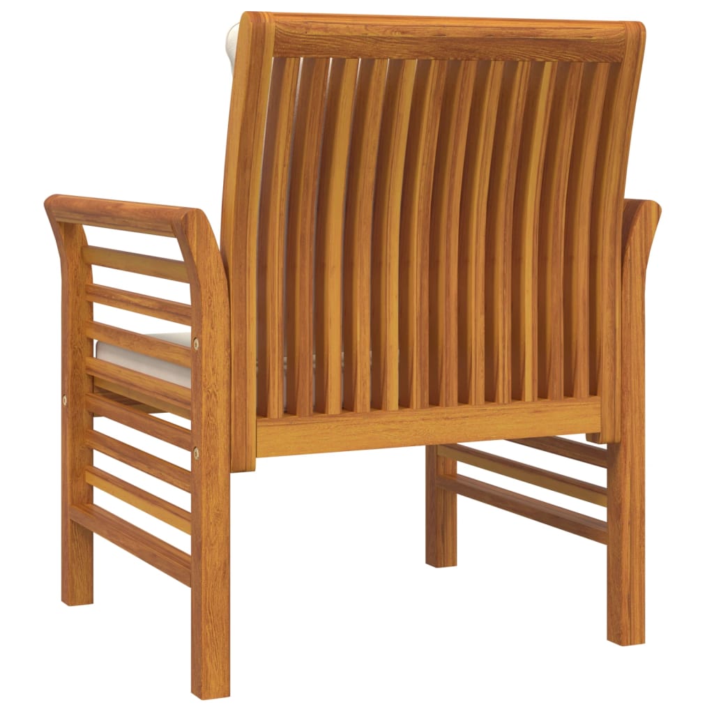 vidaXL Fauteuils de jardin avec coussins crème 2 pcs Bois d'acacia massif
