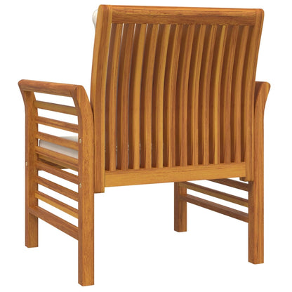 vidaXL Fauteuils de jardin avec coussins crème 2 pcs Bois d'acacia massif