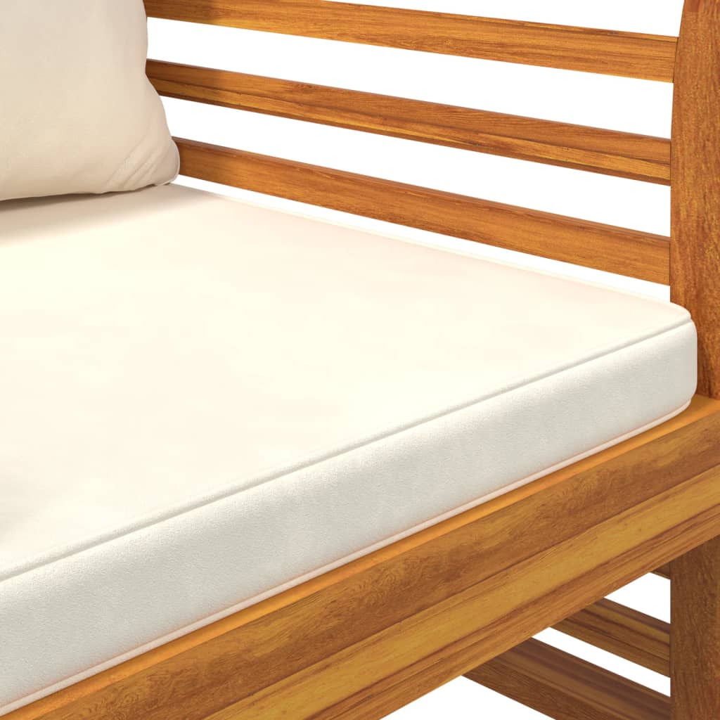 vidaXL Fauteuils de jardin avec coussins crème 2 pcs Bois d'acacia massif