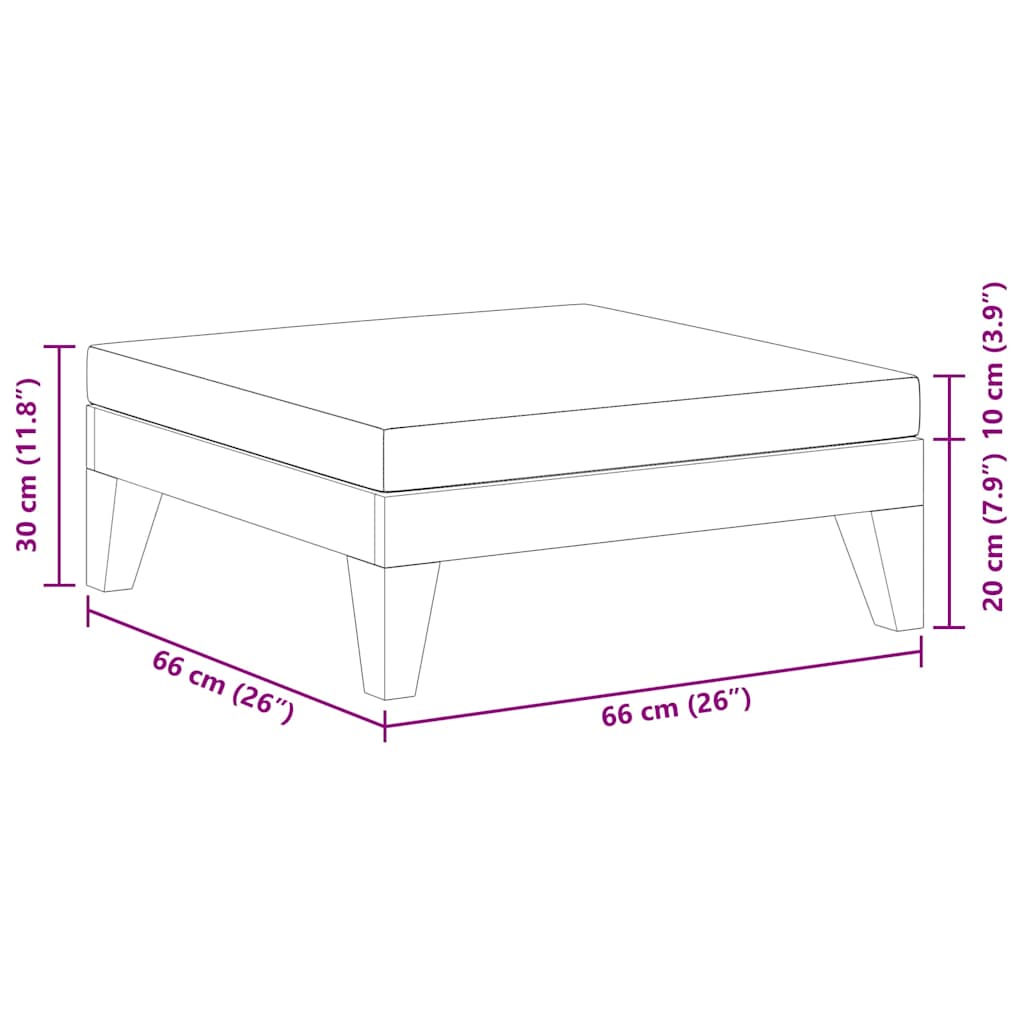 Modular-Fußhocker mit Dunkelgrauem Kissen Akazie Massivholz