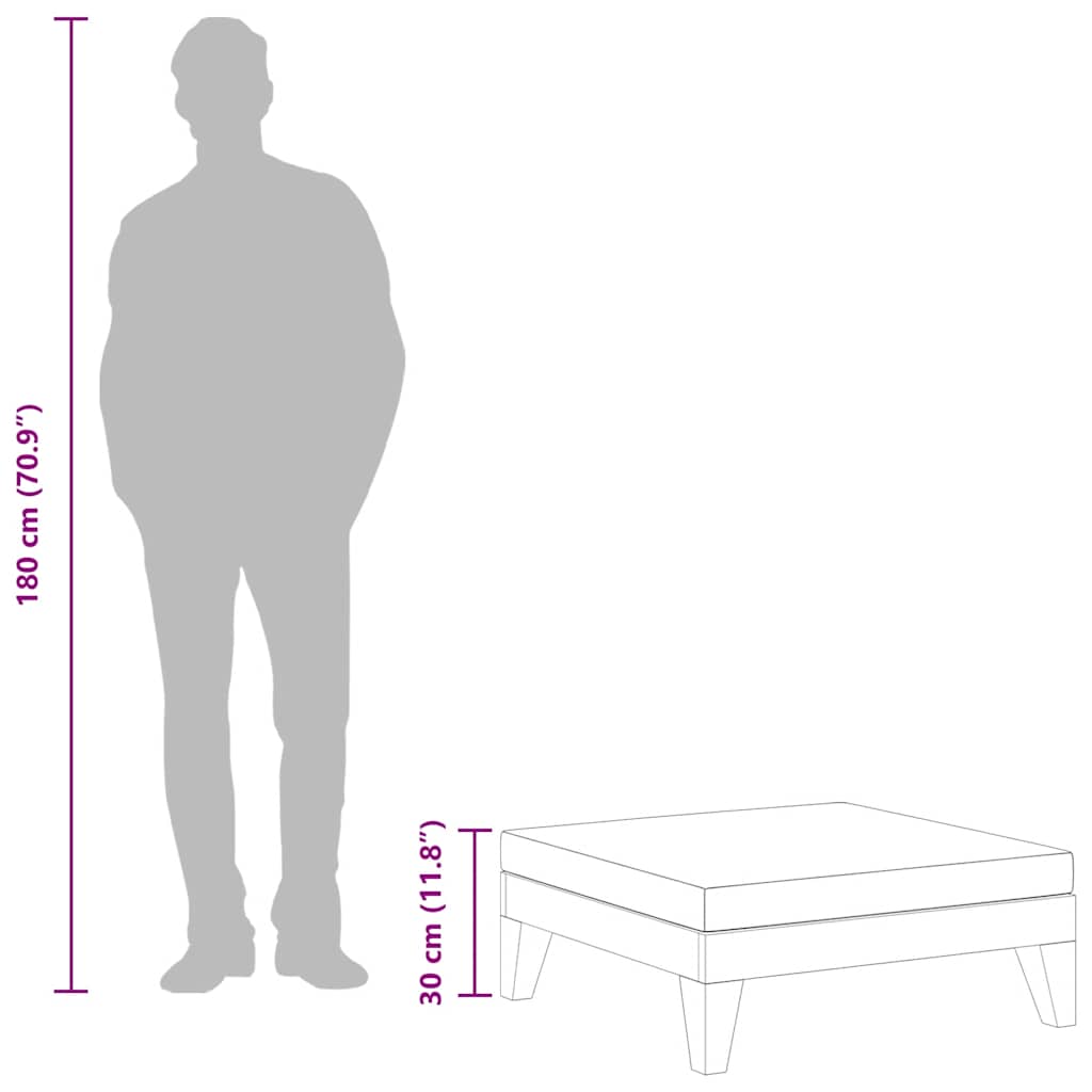 Modular-Fußhocker mit Dunkelgrauem Kissen Akazie Massivholz