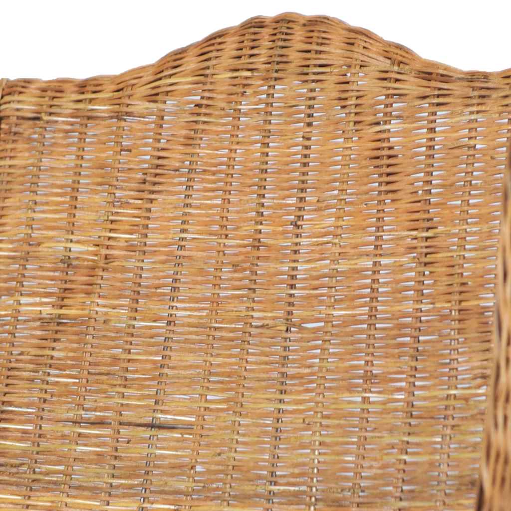 vidaXL Sessel mit Kissen Hellbraun Natürliches Rattan und Leinen
