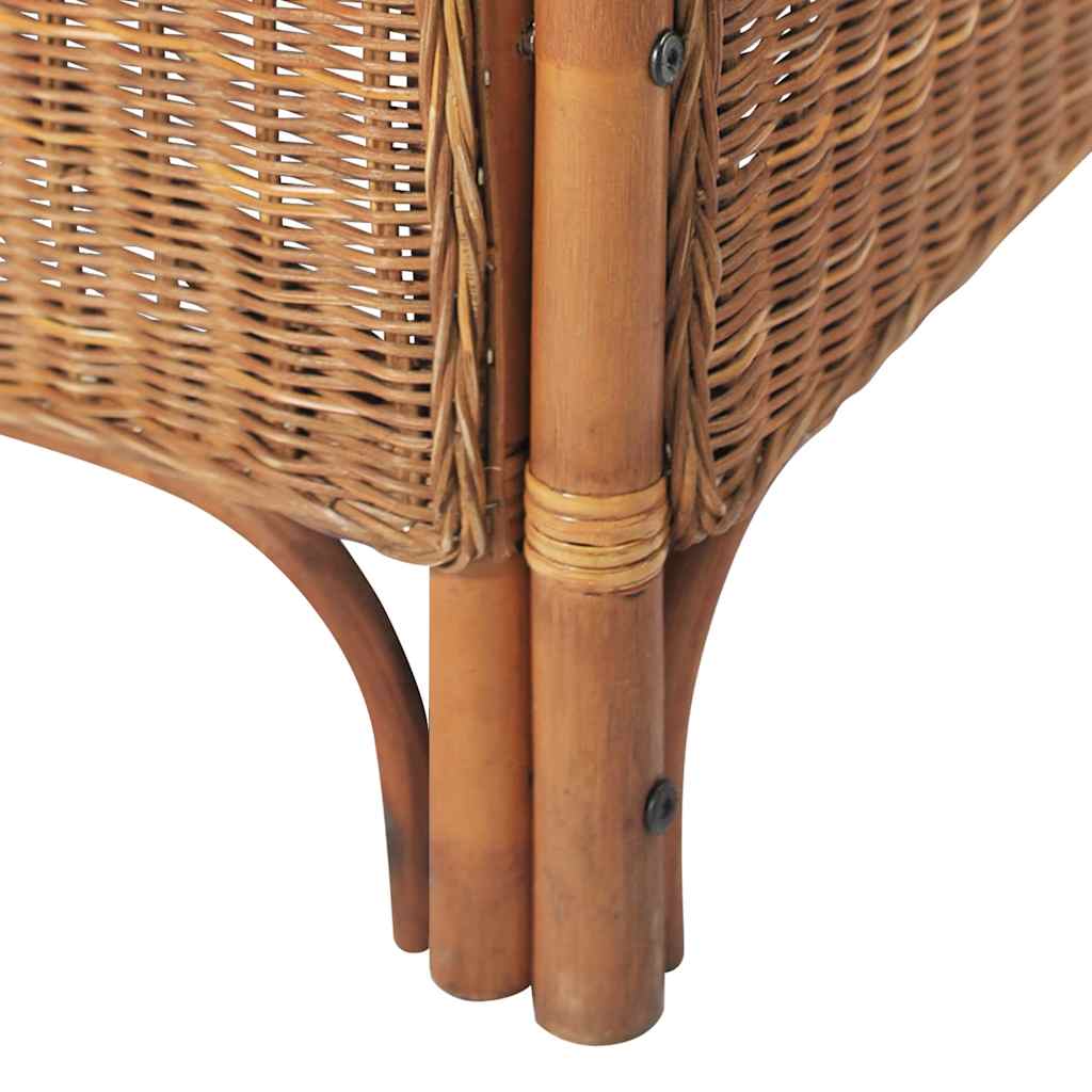 vidaXL 2-Sitzer-Sofa Hellbraun Natürliches Rattan und Leinen