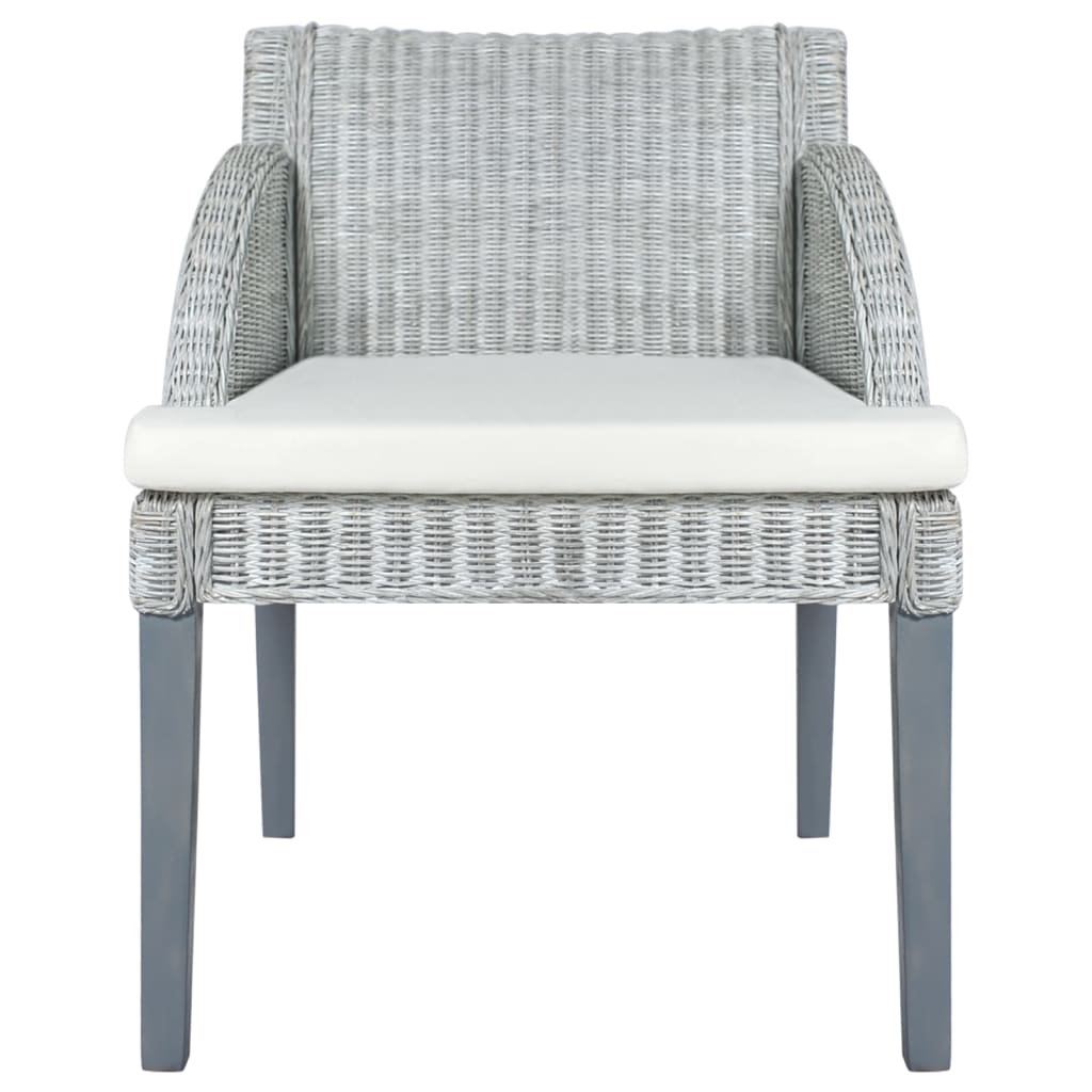 vidaXL Chaise de salle à manger avec coussin gris rotin naturel