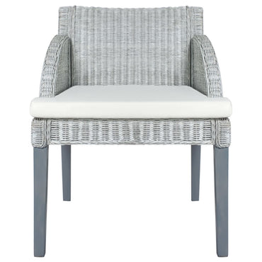 vidaXL Chaise de salle à manger avec coussin gris rotin naturel