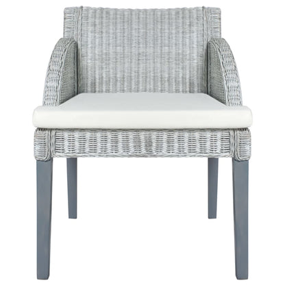 vidaXL Chaise de salle à manger avec coussin gris rotin naturel