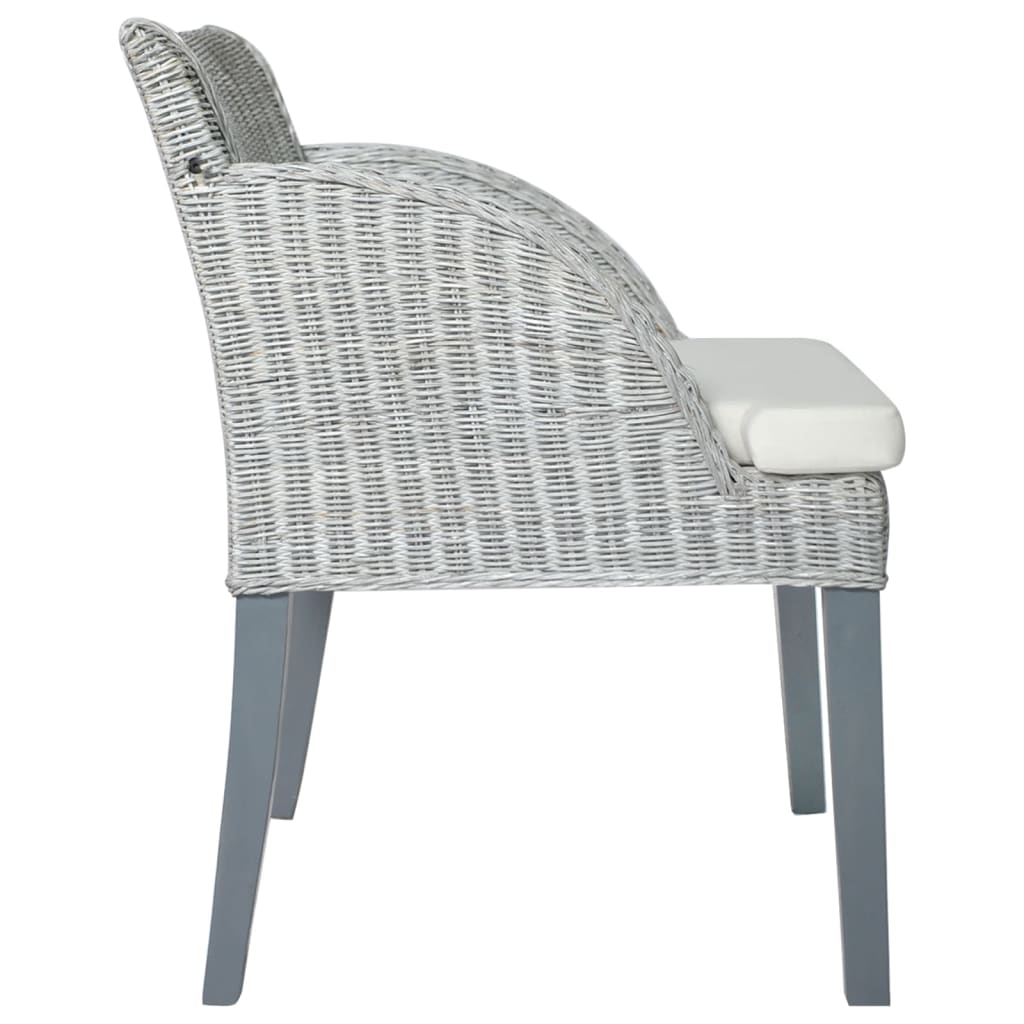 vidaXL Chaise de salle à manger avec coussin gris rotin naturel