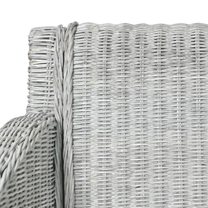 vidaXL Chaise de salle à manger avec coussin gris rotin naturel