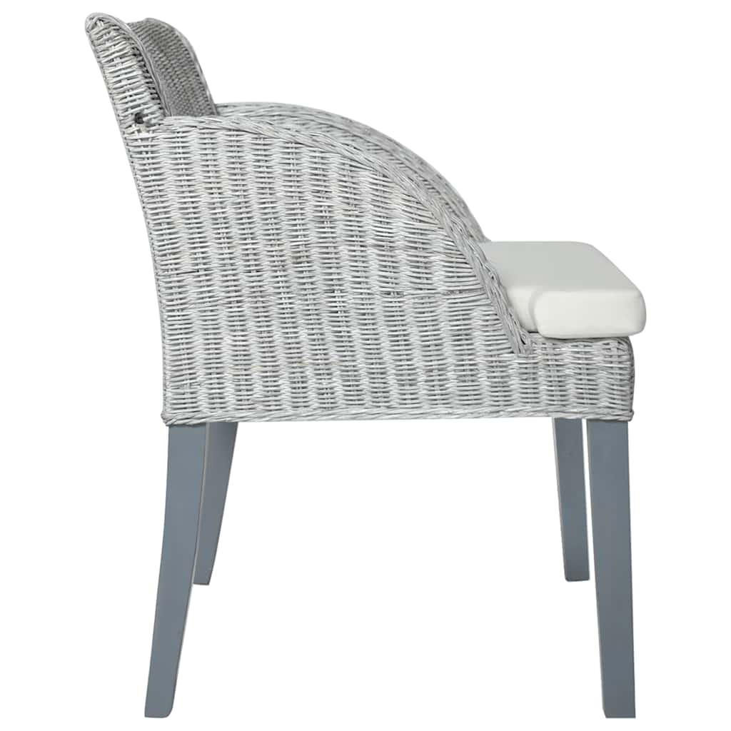vidaXL Chaises de salle à manger avec coussins 2 pcs Gris rotin naturel