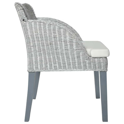 vidaXL Chaises de salle à manger avec coussins 2 pcs Gris rotin naturel