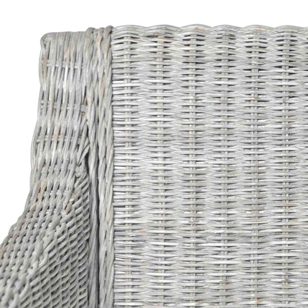 vidaXL Chaises de salle à manger avec coussins 2 pcs Gris rotin naturel