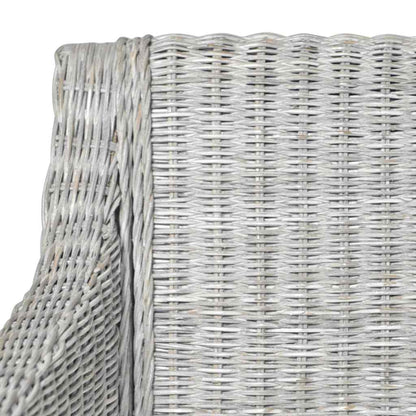 vidaXL Chaises de salle à manger avec coussins 2 pcs Gris rotin naturel