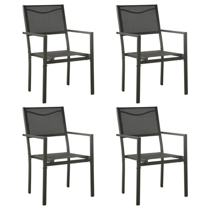 vidaXL Gartenstühle 4 Stk. Textilene und Stahl Schwarz und Anthrazit