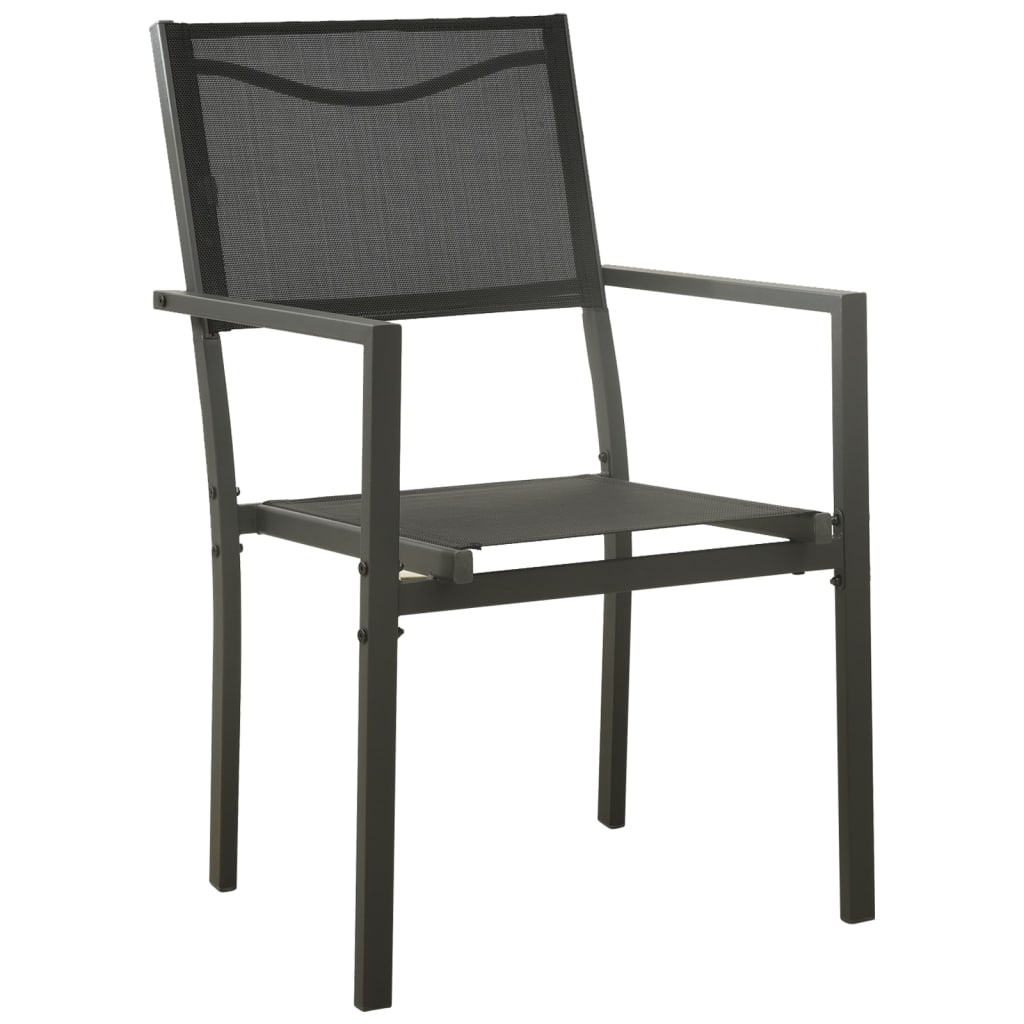 vidaXL Gartenstühle 4 Stk. Textilene und Stahl Schwarz und Anthrazit