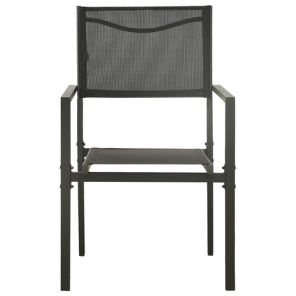 vidaXL Gartenstühle 4 Stk. Textilene und Stahl Schwarz und Anthrazit