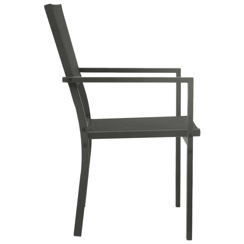 vidaXL Gartenstühle 4 Stk. Textilene und Stahl Schwarz und Anthrazit
