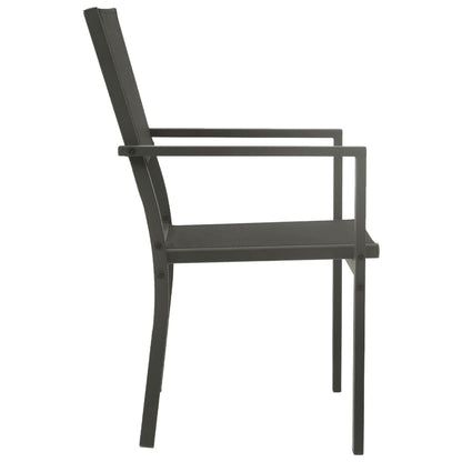 vidaXL Gartenstühle 4 Stk. Textilene und Stahl Schwarz und Anthrazit