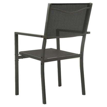 vidaXL Gartenstühle 4 Stk. Textilene und Stahl Schwarz und Anthrazit