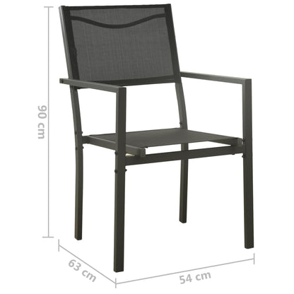 vidaXL Gartenstühle 4 Stk. Textilene und Stahl Schwarz und Anthrazit