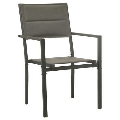 vidaXL Chaises de jardin 4 pcs Textilène et acier Gris et anthracite