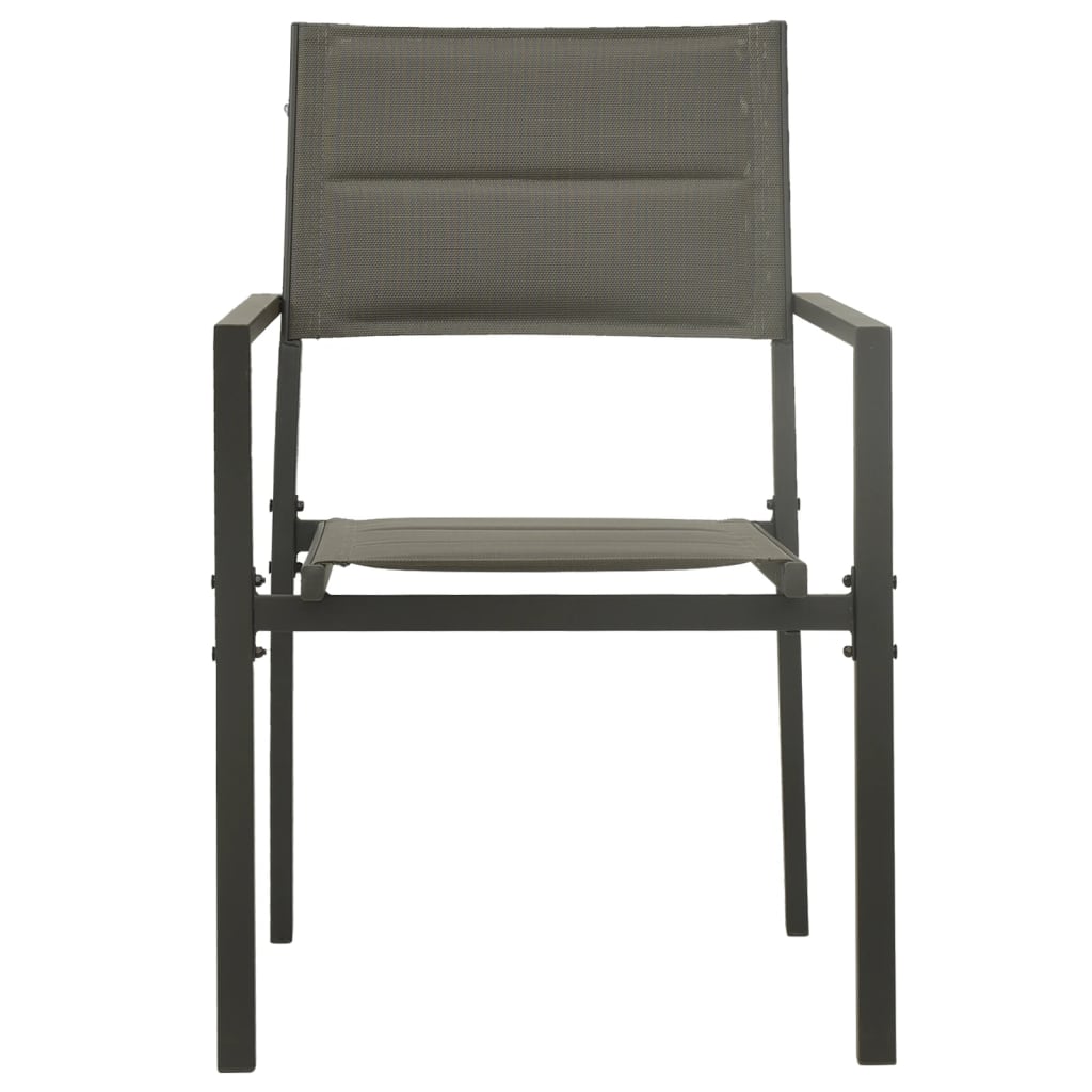 vidaXL Chaises de jardin 4 pcs Textilène et acier Gris et anthracite