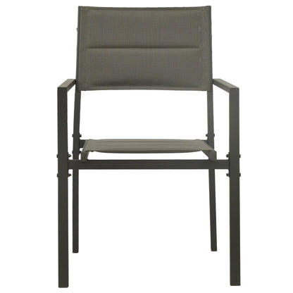 vidaXL Chaises de jardin 4 pcs Textilène et acier Gris et anthracite