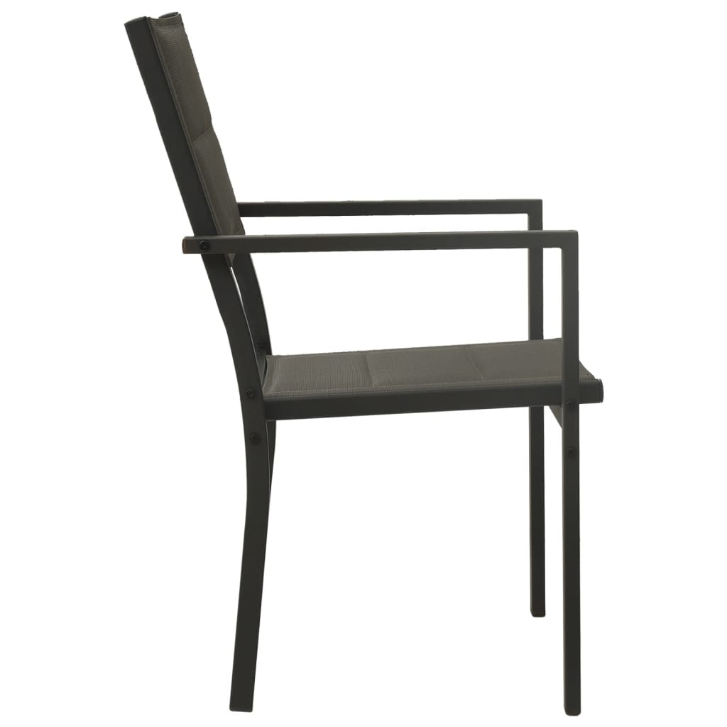 vidaXL Chaises de jardin 4 pcs Textilène et acier Gris et anthracite