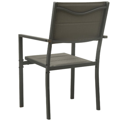 vidaXL Chaises de jardin 4 pcs Textilène et acier Gris et anthracite