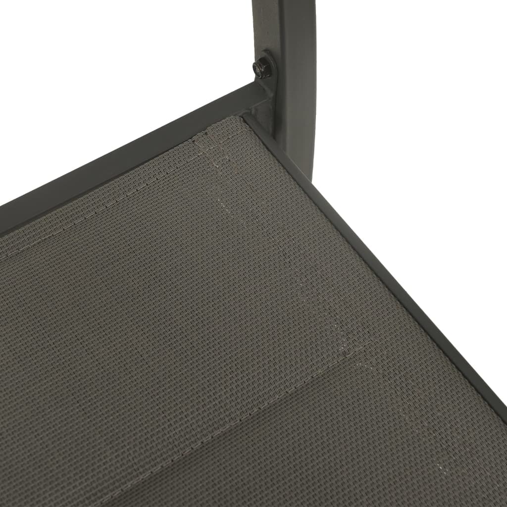 vidaXL Chaises de jardin 4 pcs Textilène et acier Gris et anthracite