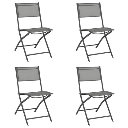vidaXL Chaises pliantes d'extérieur 4 pcs Gris Acier et textilène