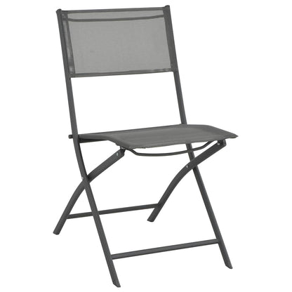 vidaXL Chaises pliantes d'extérieur 4 pcs Gris Acier et textilène