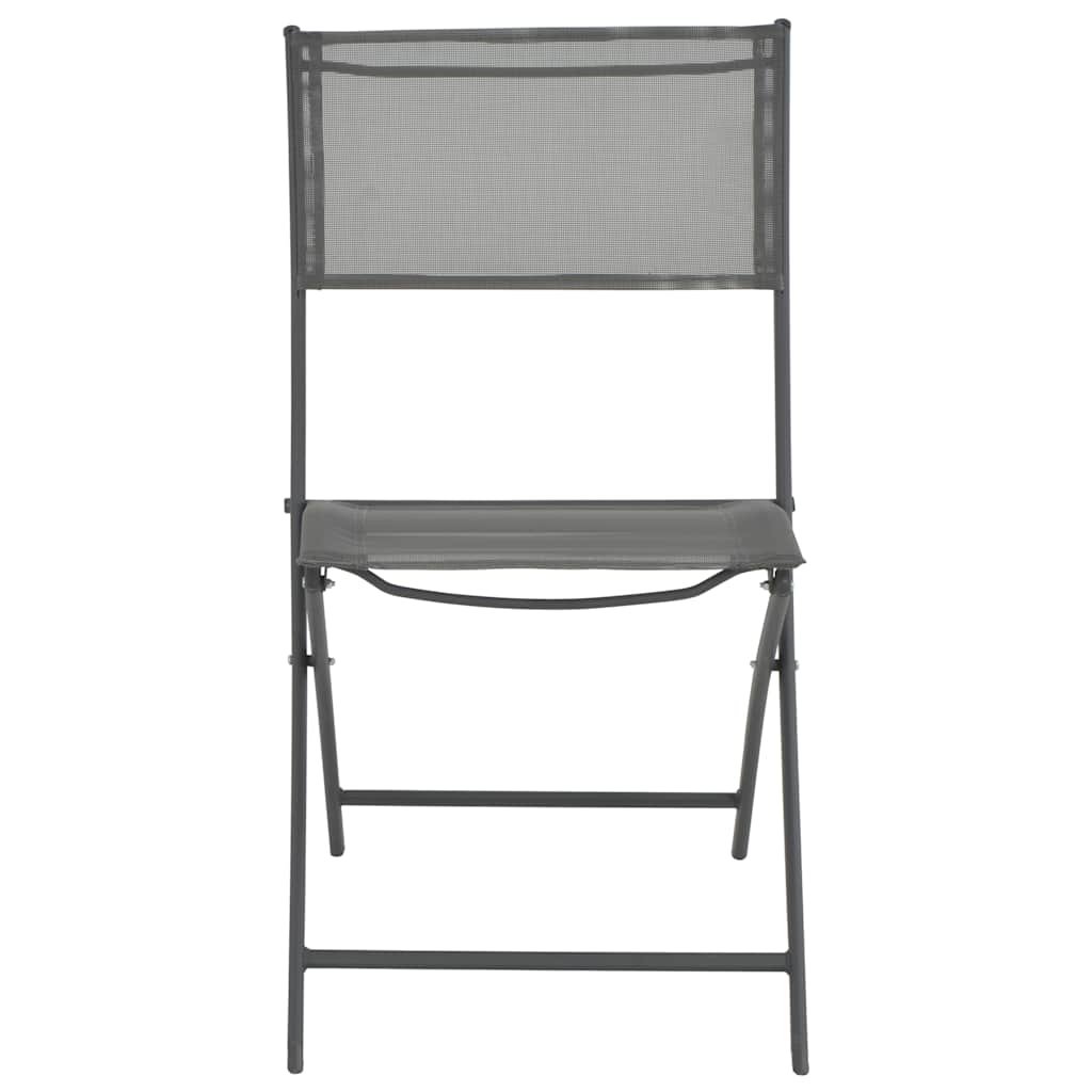 vidaXL Chaises pliantes d'extérieur 4 pcs Gris Acier et textilène