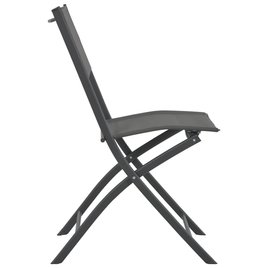 vidaXL Chaises pliantes d'extérieur 4 pcs Gris Acier et textilène