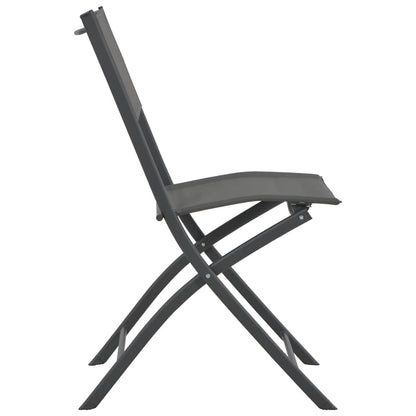 vidaXL Chaises pliantes d'extérieur 4 pcs Gris Acier et textilène
