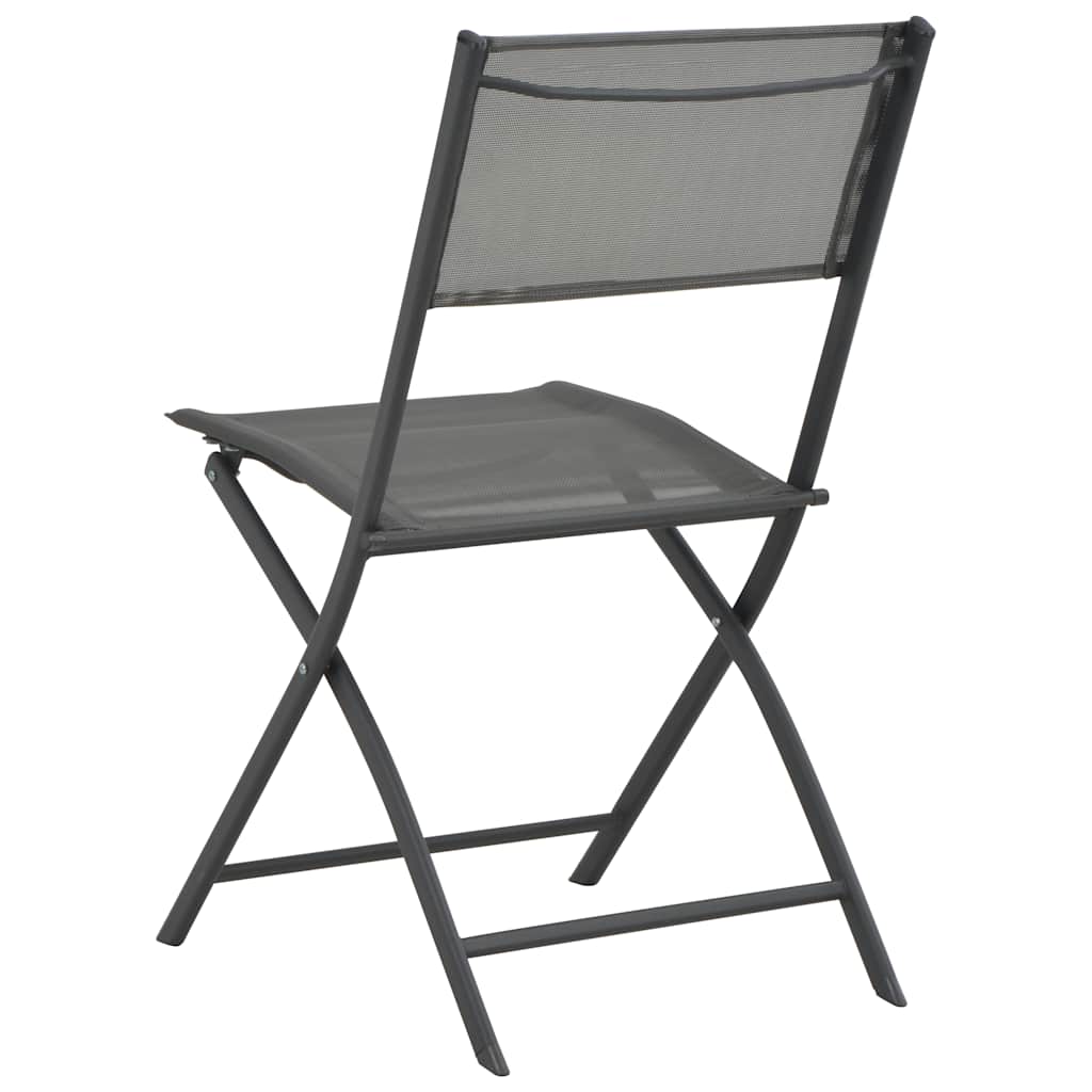 vidaXL Chaises pliantes d'extérieur 4 pcs Gris Acier et textilène