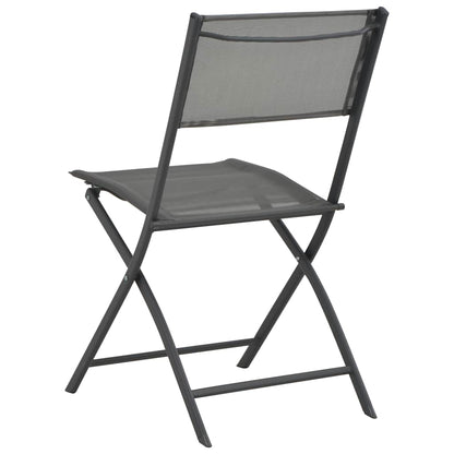 vidaXL Chaises pliantes d'extérieur 4 pcs Gris Acier et textilène