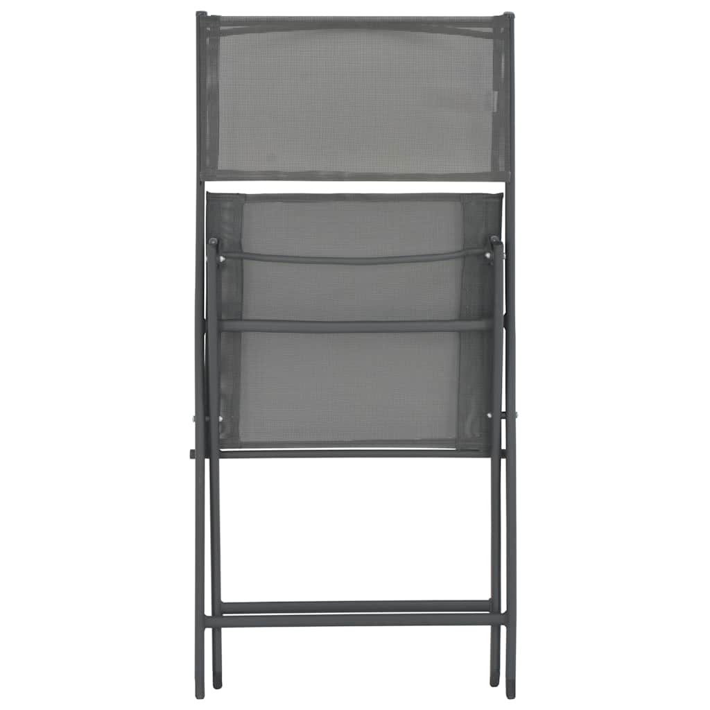 vidaXL Chaises pliantes d'extérieur 4 pcs Gris Acier et textilène