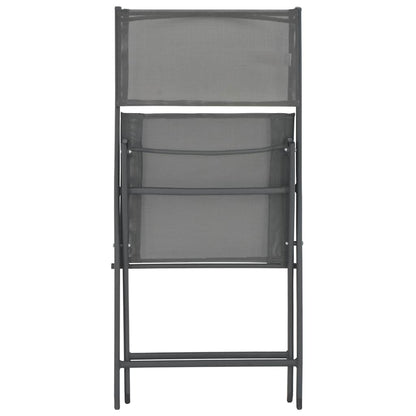 vidaXL Chaises pliantes d'extérieur 4 pcs Gris Acier et textilène