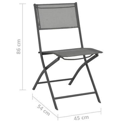 vidaXL Chaises pliantes d'extérieur 4 pcs Gris Acier et textilène