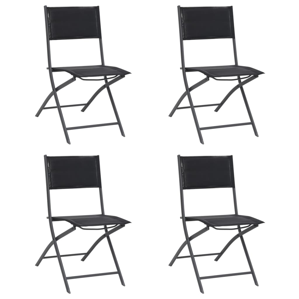 vidaXL Chaises de jardin pliantes 4 pcs Acier et textilène