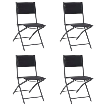 vidaXL Chaises de jardin pliantes 4 pcs Acier et textilène