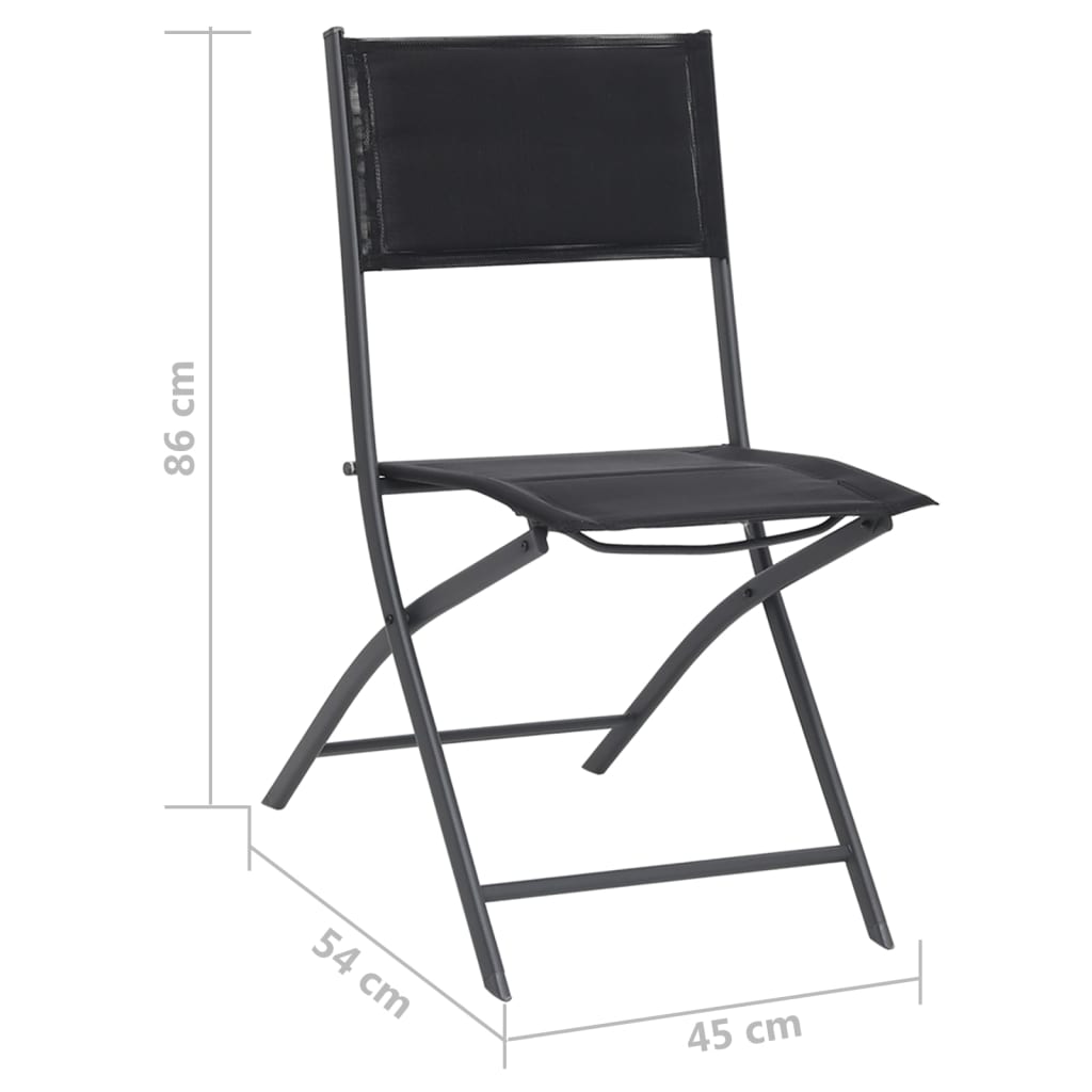 vidaXL Chaises de jardin pliantes 4 pcs Acier et textilène