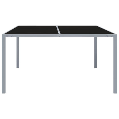 vidaXL Gartentisch 130x130x72 cm Grau Stahl und Glas