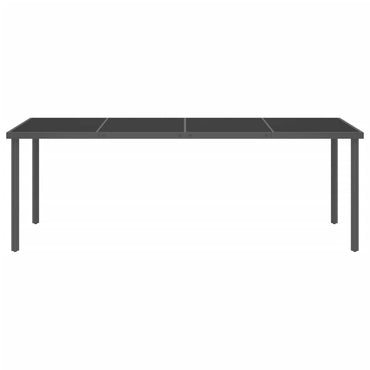 vidaXL Garten-Esstisch Anthrazit 220x90x75 cm Stahl und Glas